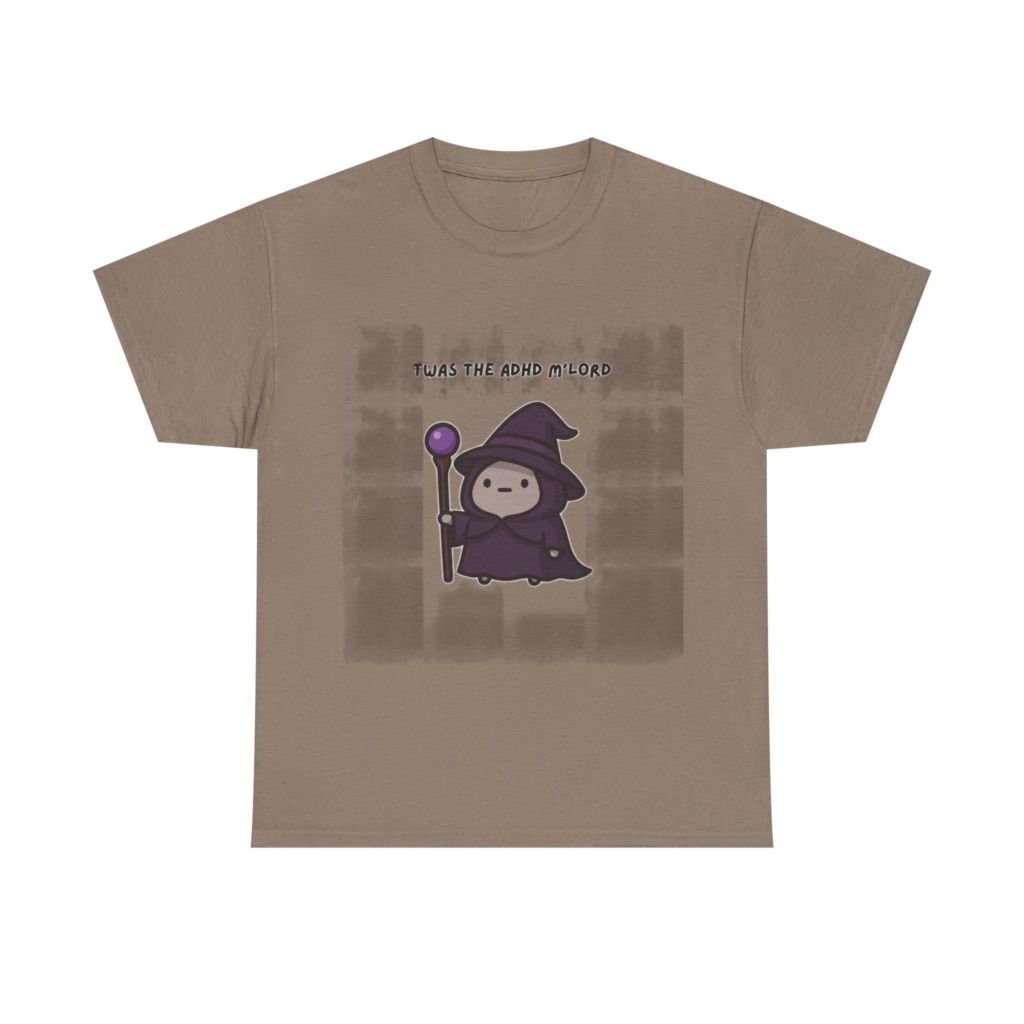 T-Shirt with 'Twas the ADHD M'Lord' Wizard Graphic