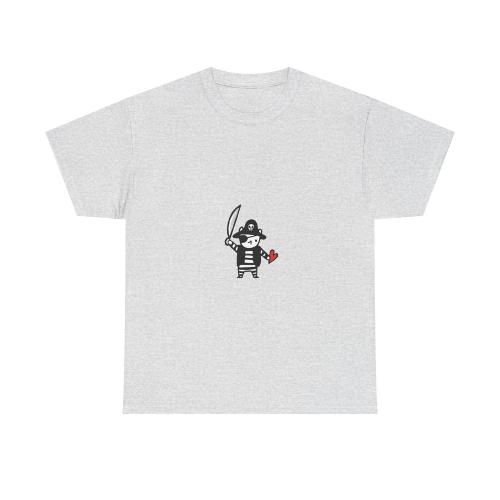 T-Shirt: Playful Pirate & Heart Design