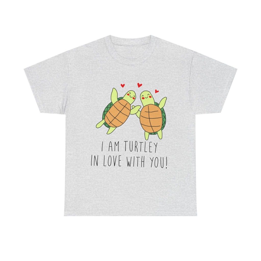 White T-Shirt: 'Turtley In Love' Cute Turtle Couple
