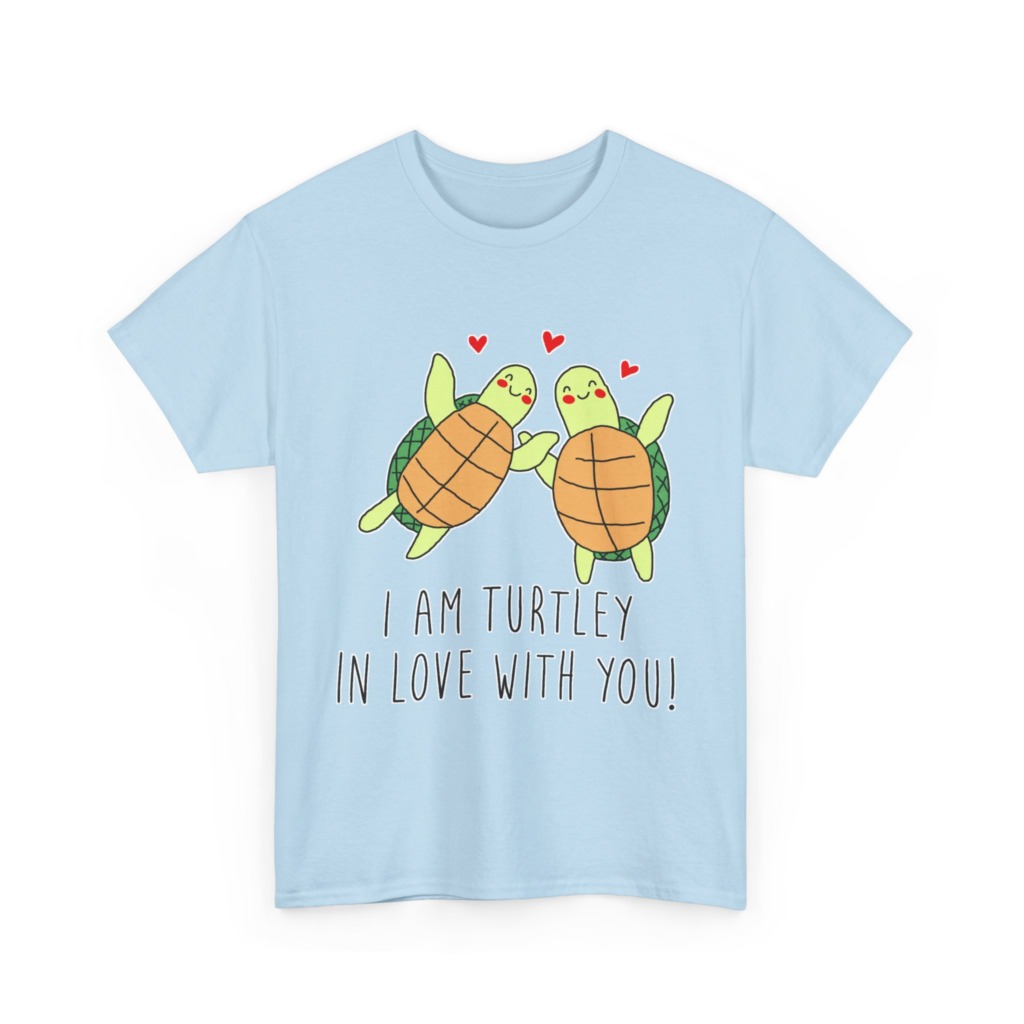 White T-Shirt: 'Turtley In Love' Cute Turtle Couple