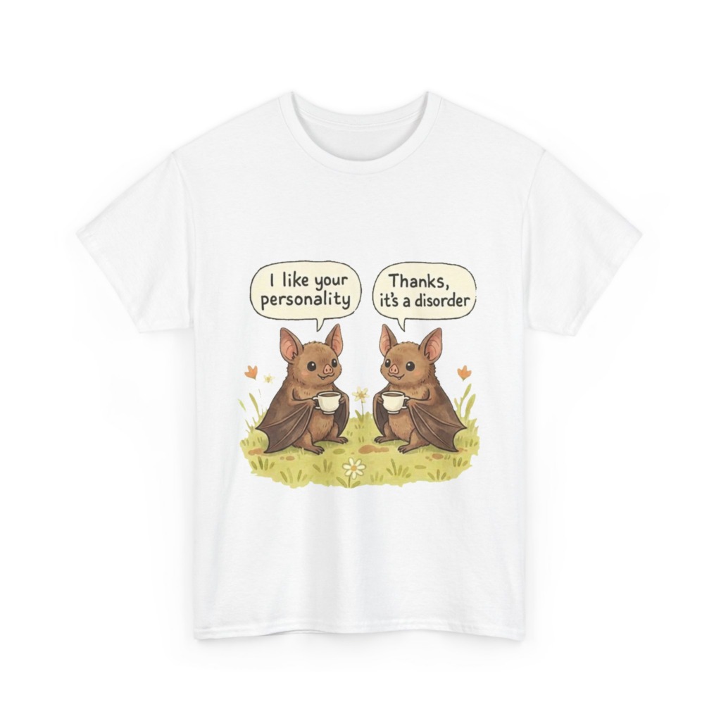 T-Shirt: Funny Bats Personality Disorder Coffee Dialogue