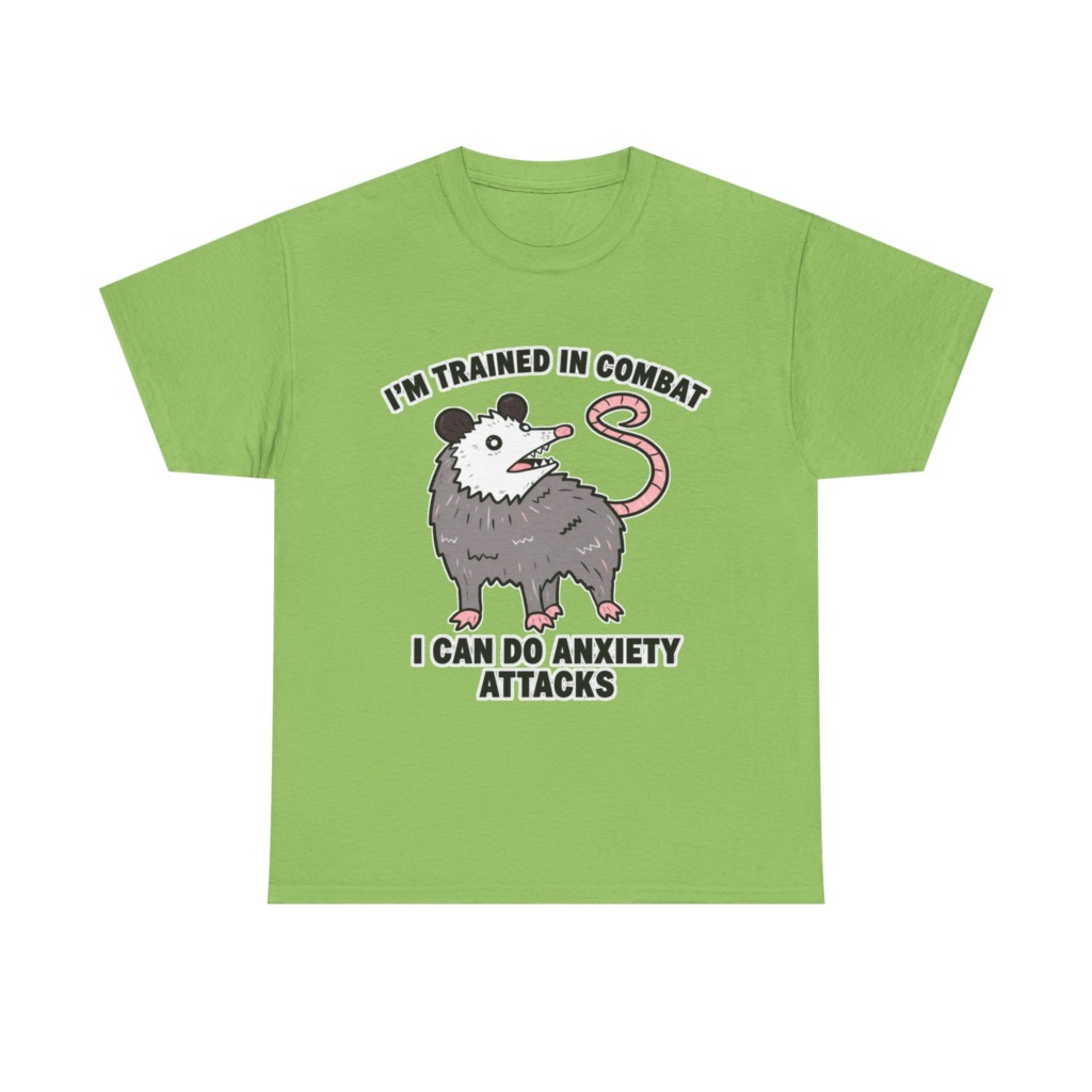 Opossum Combat Anxiety Attack Graphic T-Shirt
