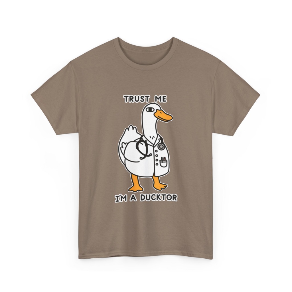 T-shirt with Doctor Duck 'Trust Me, I'm a Ducktor' Print
