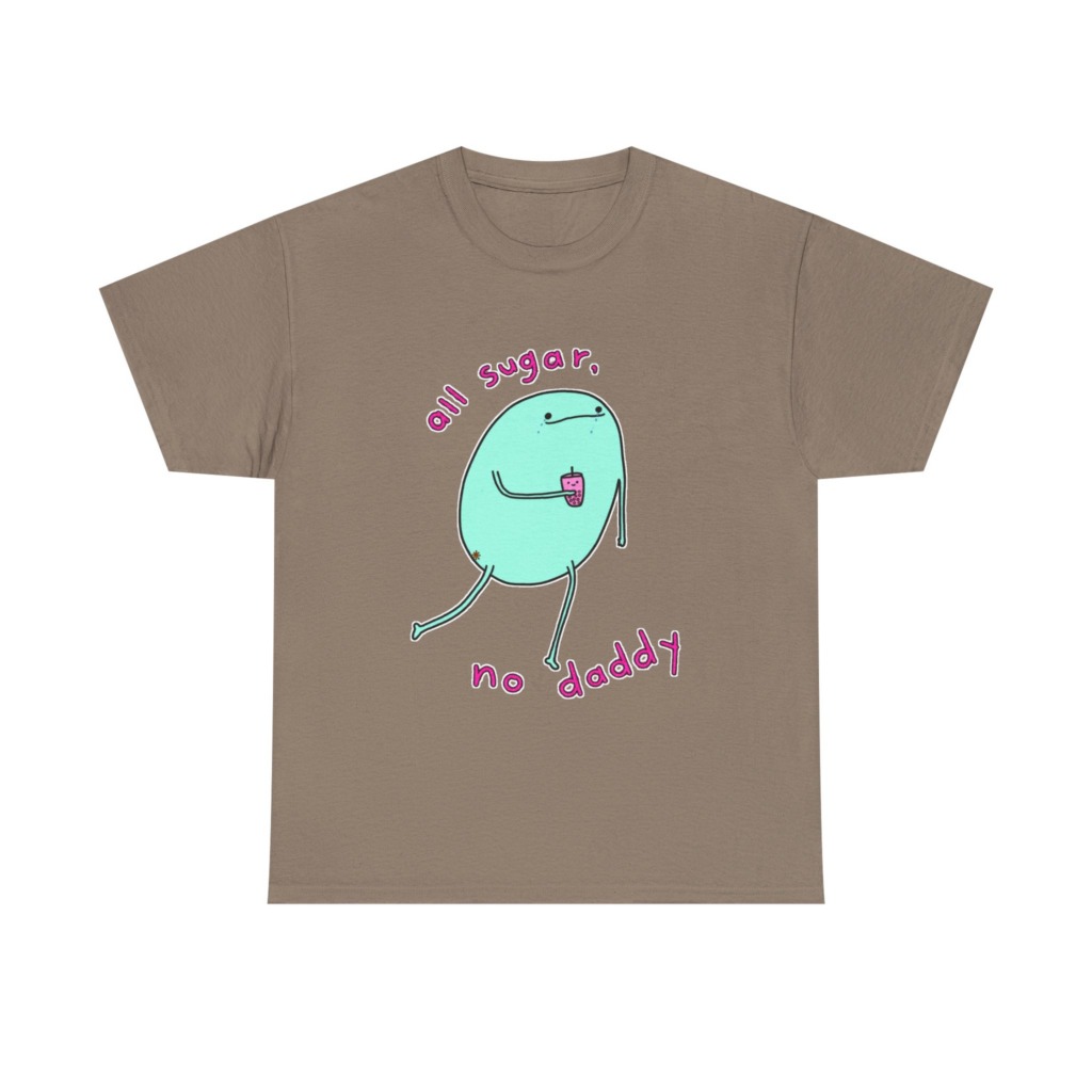 T-Shirt with 'All Sugar, No Daddy' Boba Blob Graphic