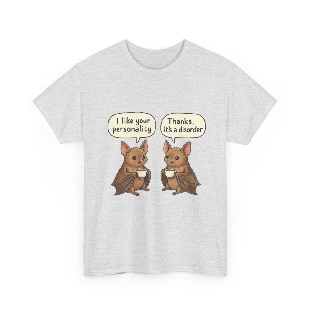T-Shirt: Bats with Coffee 'Personality Disorder' Graphic