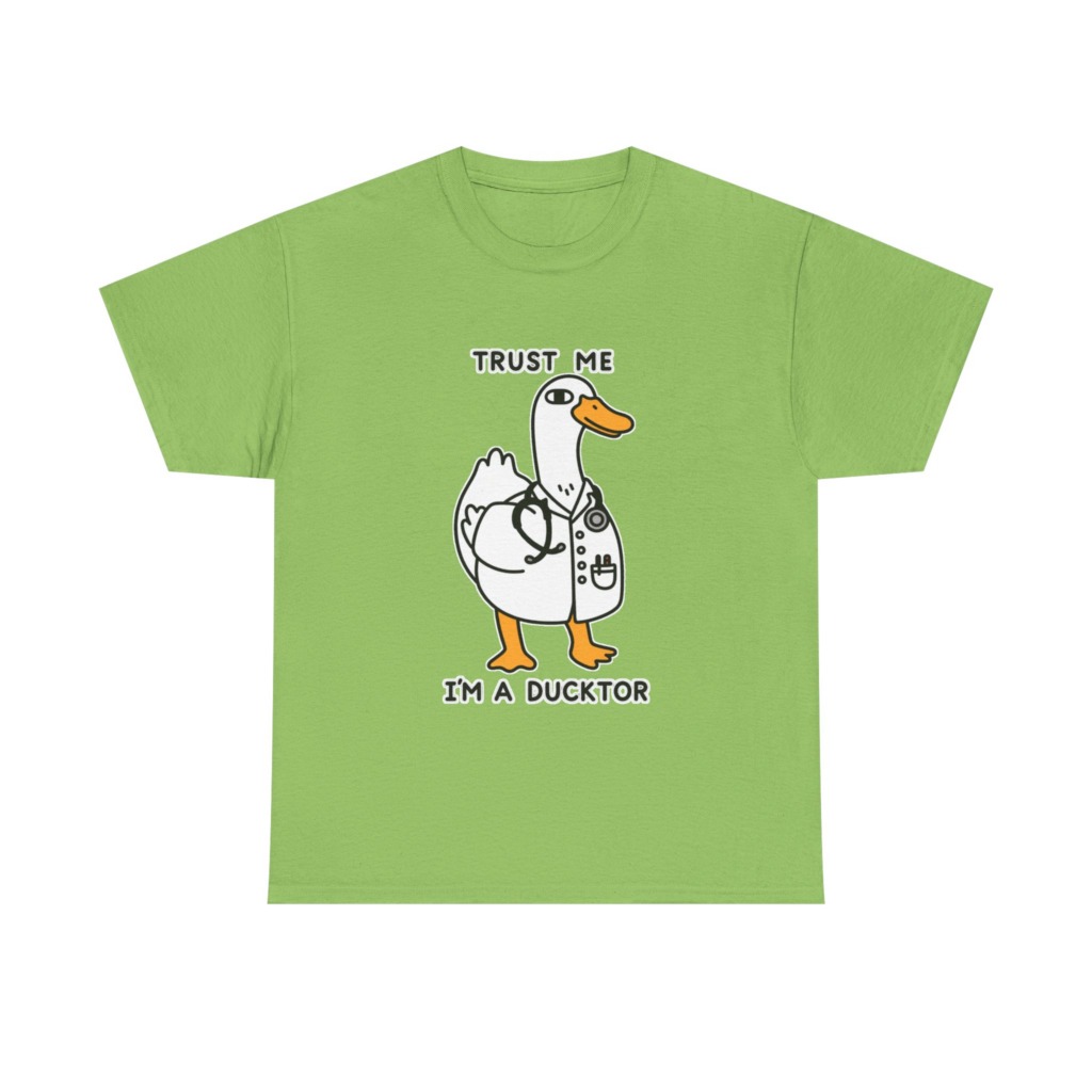 T-shirt with Doctor Duck 'Trust Me, I'm a Ducktor' Print