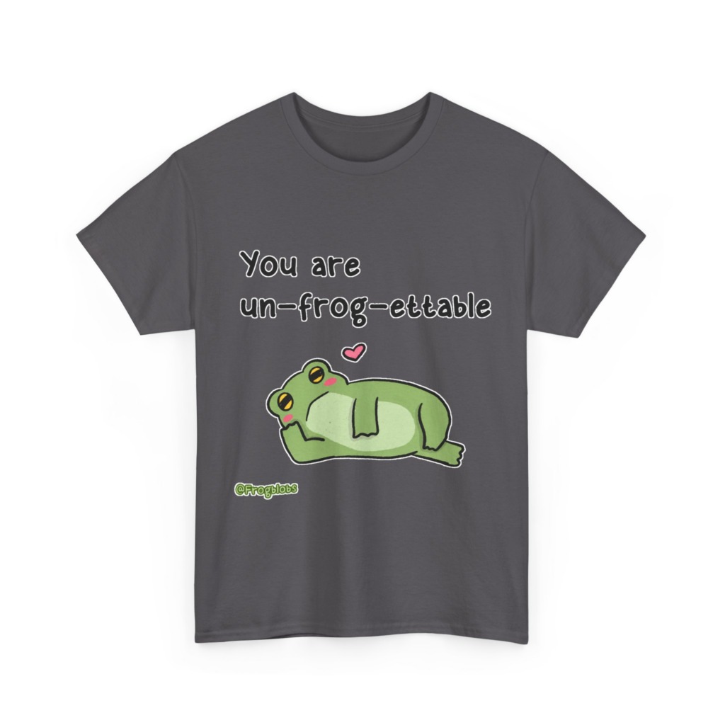 T-Shirt with 'Un-frog-ettable' Pun Frog Graphic