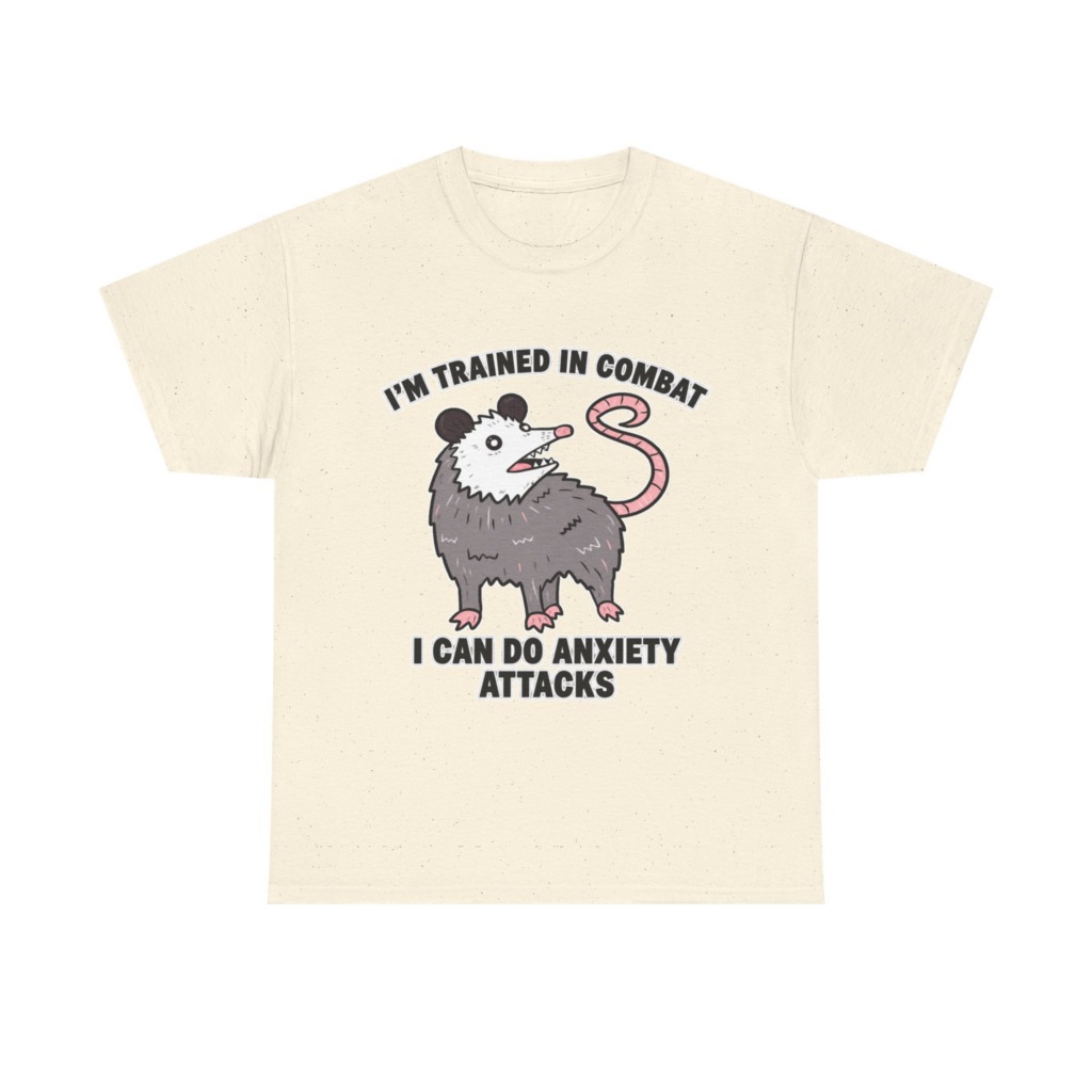 Opossum Combat Anxiety Attack Graphic T-Shirt
