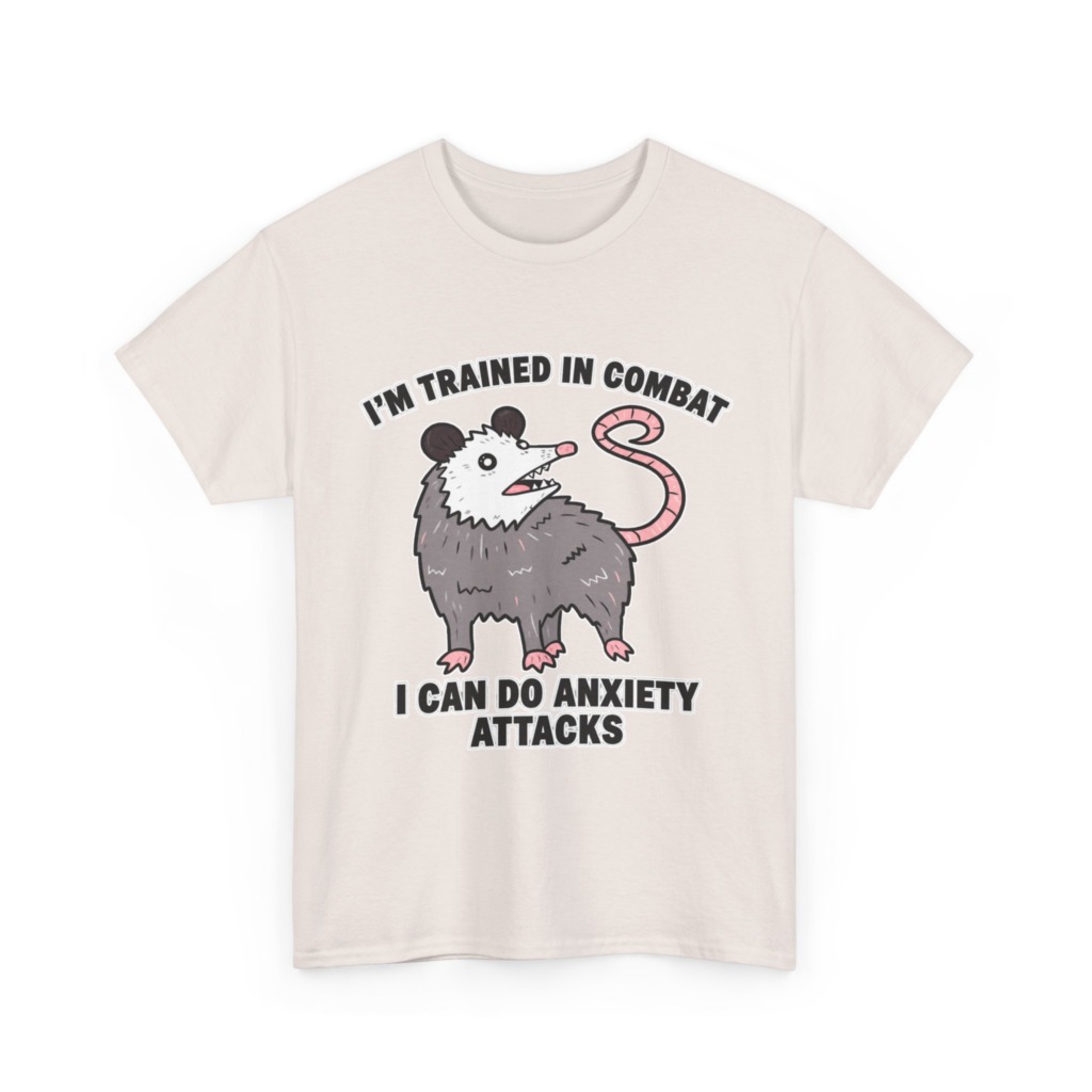 Opossum Combat Anxiety Attack Graphic T-Shirt