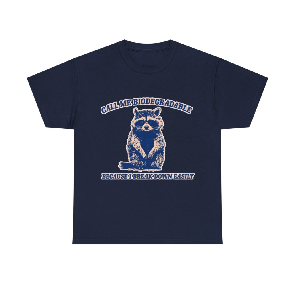 Raccoon "Biodegradable" Graphic T-Shirt
