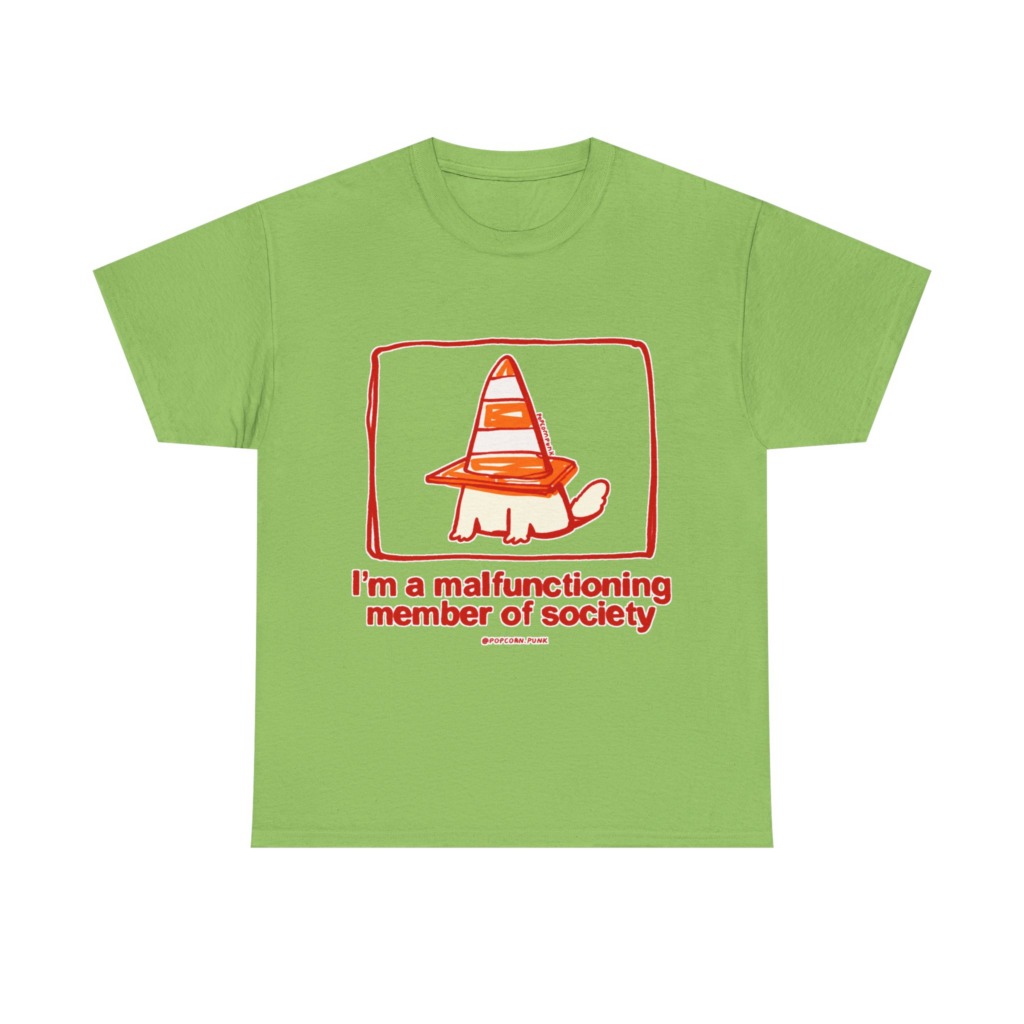White 'Malfunctioning Member' Dog Graphic T-Shirt
