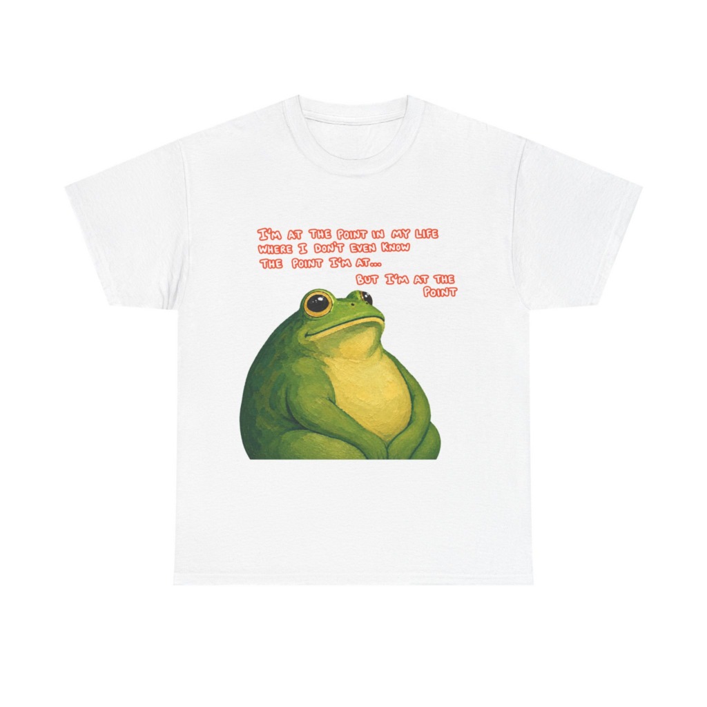 Graphic T-Shirt with Humorous 'I'm At The Point' Frog