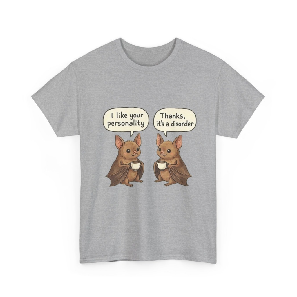 T-Shirt: Bats with Coffee 'Personality Disorder' Graphic