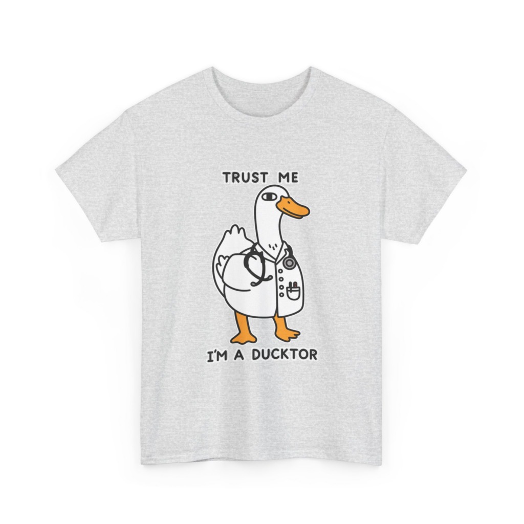 T-shirt with Doctor Duck 'Trust Me, I'm a Ducktor' Print