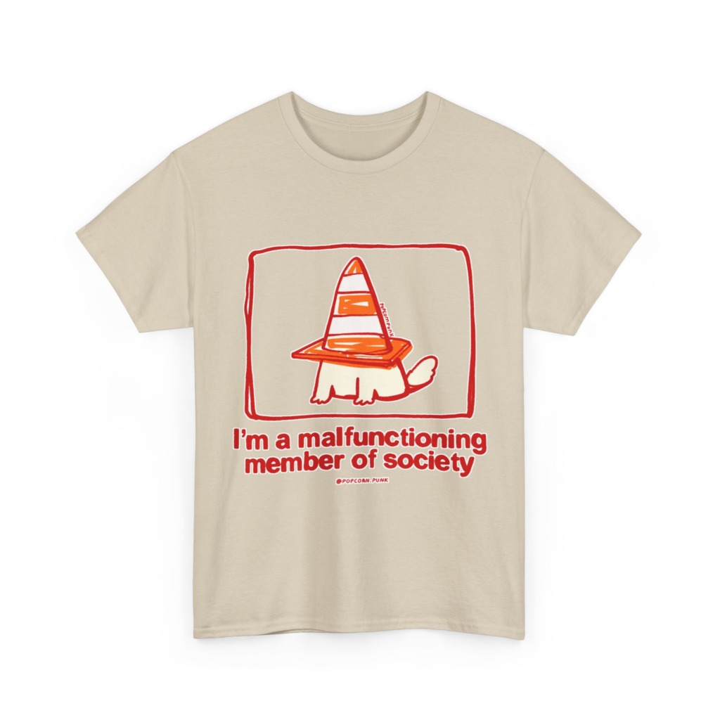 White 'Malfunctioning Member' Dog Graphic T-Shirt