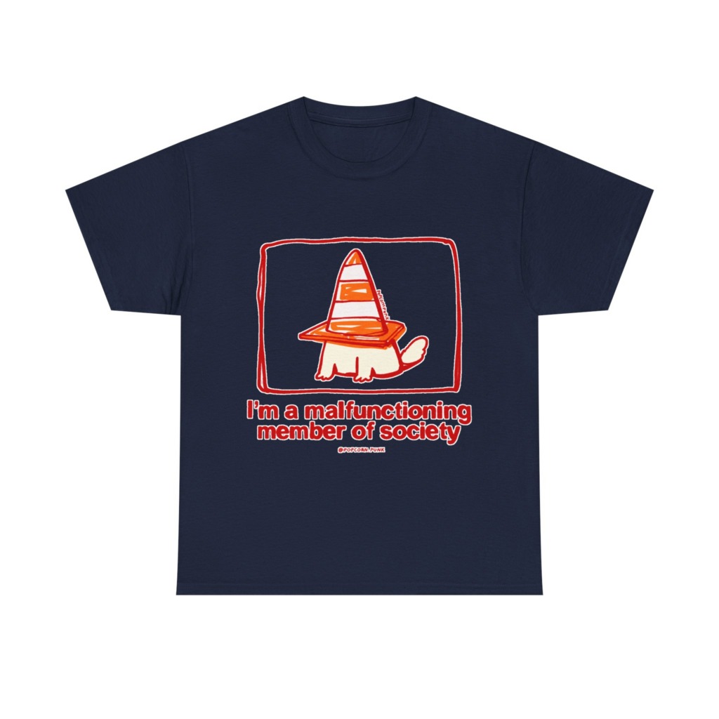 White 'Malfunctioning Member' Dog Graphic T-Shirt