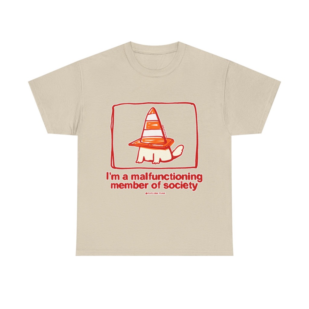 White 'Malfunctioning Member' Dog Graphic T-Shirt