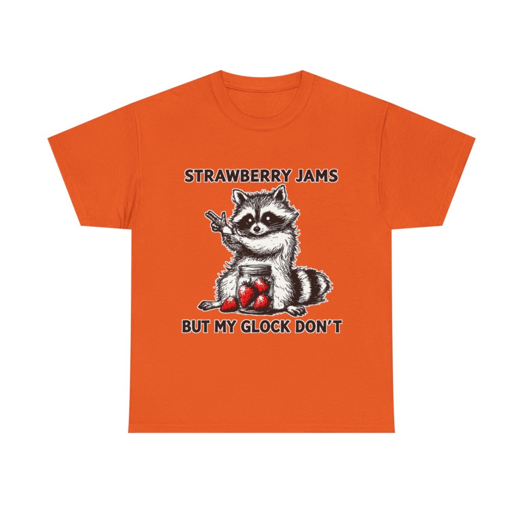 Raccoon 'Strawberry Jams But My Glock Don't' T-Shirt