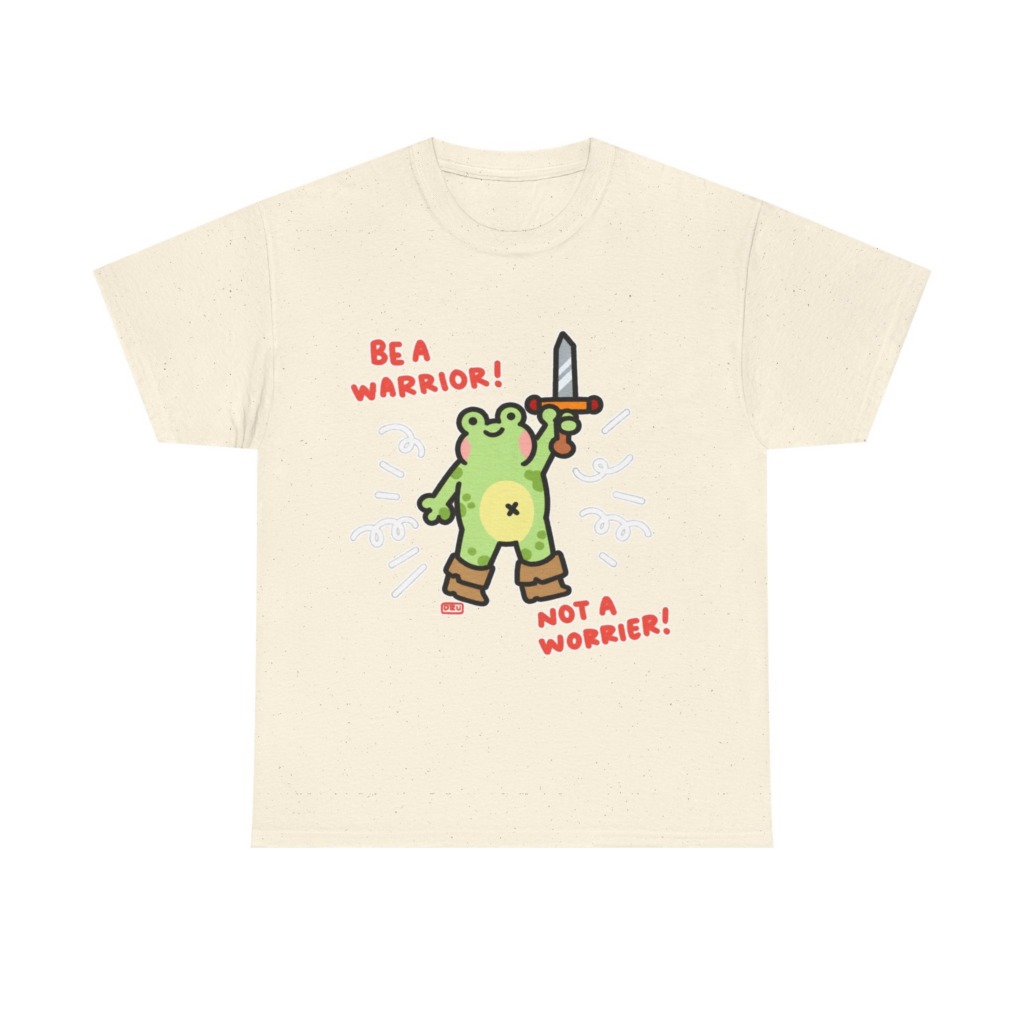 T-Shirt: Be A Warrior Frog With Sword Graphic