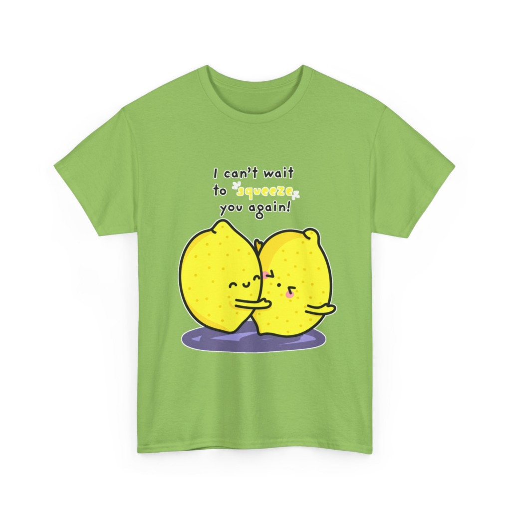 T-Shirt with Hugging Lemons "Squeeze You" Graphic
