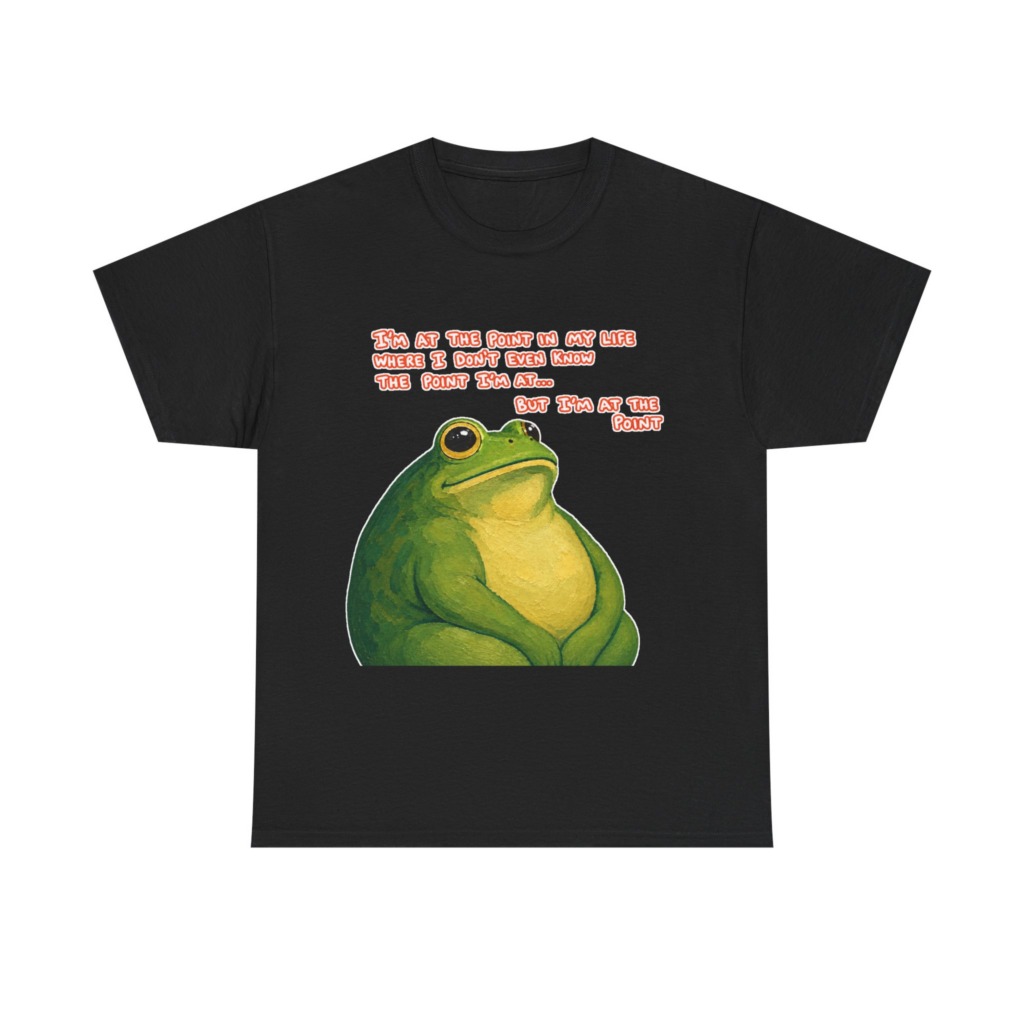 Graphic T-Shirt with Humorous 'I'm At The Point' Frog