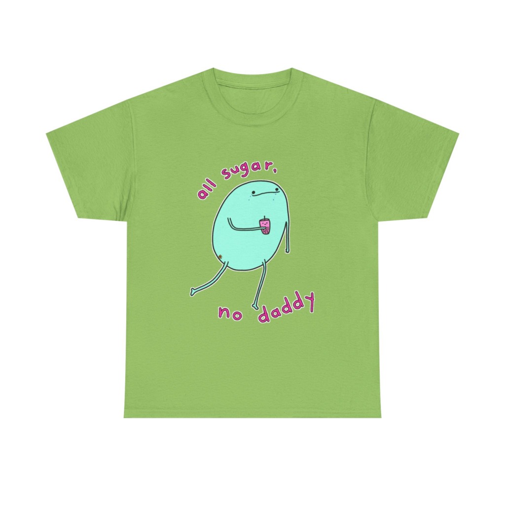 T-Shirt with 'All Sugar, No Daddy' Boba Blob Graphic