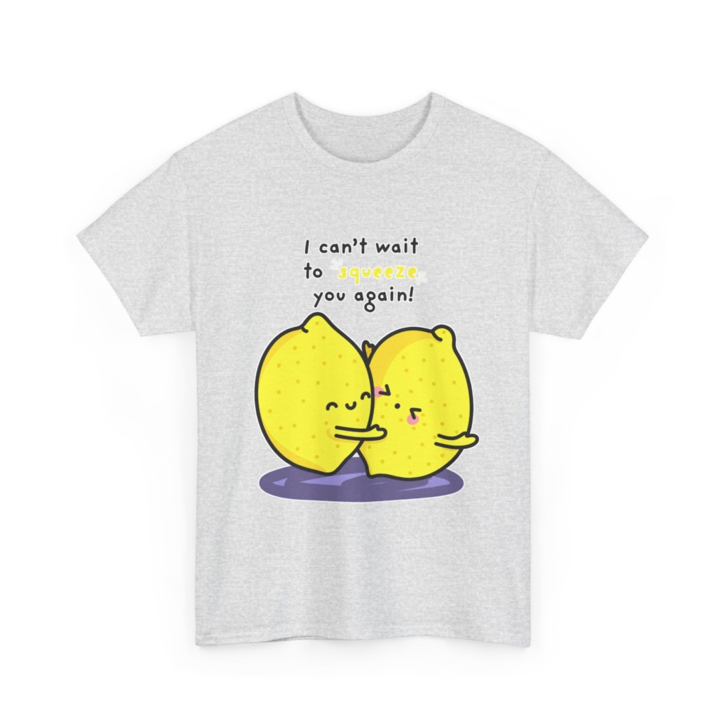 T-Shirt with Hugging Lemons "Squeeze You" Graphic