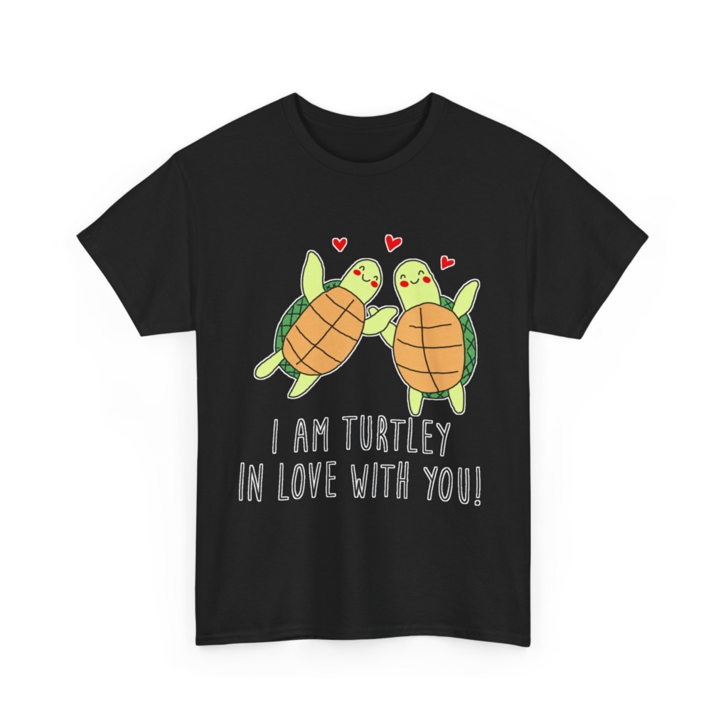 White T-Shirt: 'Turtley In Love' Cute Turtle Couple