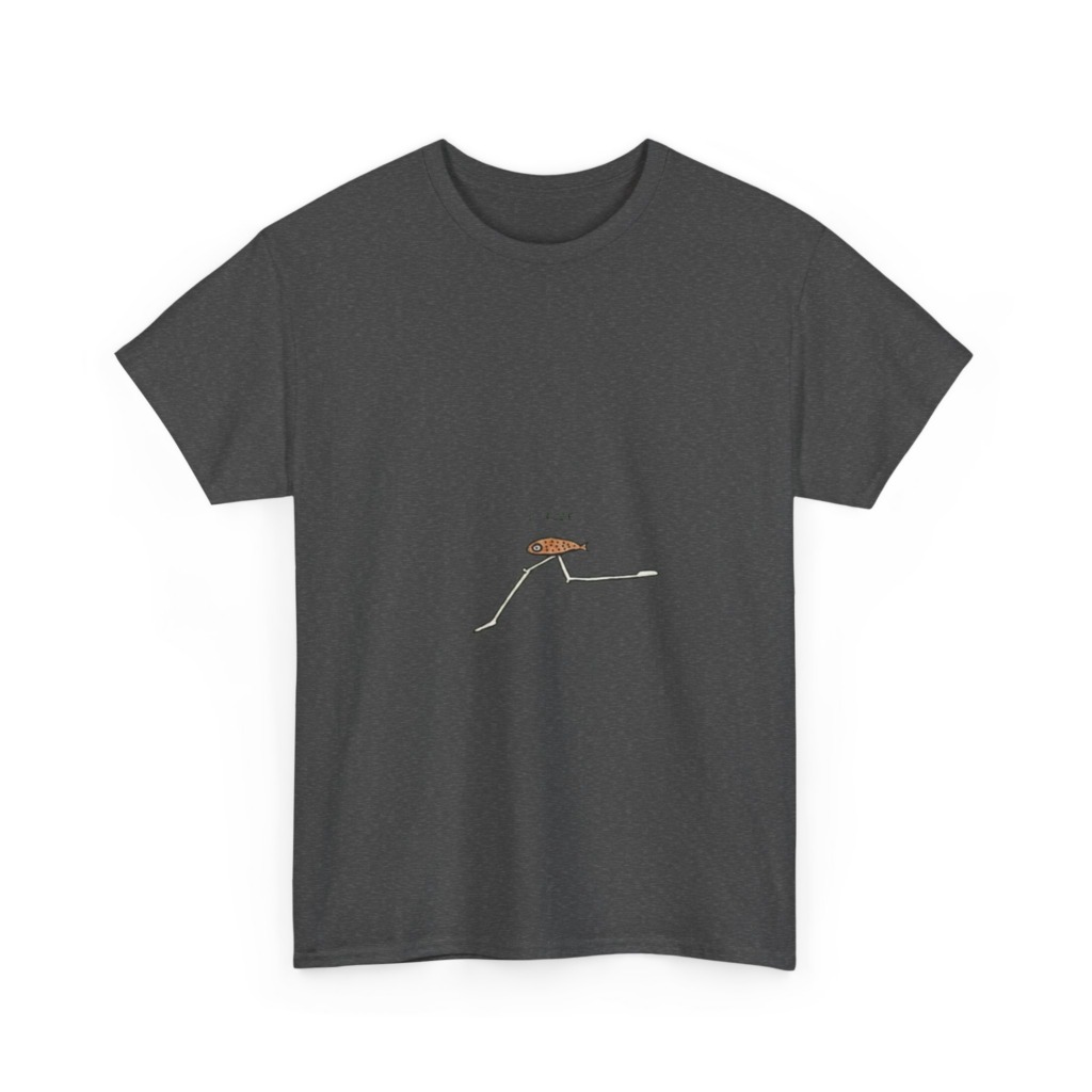 Black 'I FLEE' Fish Graphic T-Shirt