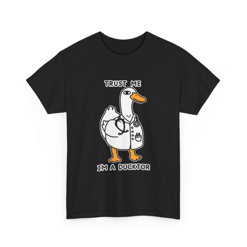 T-shirt with Doctor Duck 'Trust Me, I'm a Ducktor' Print