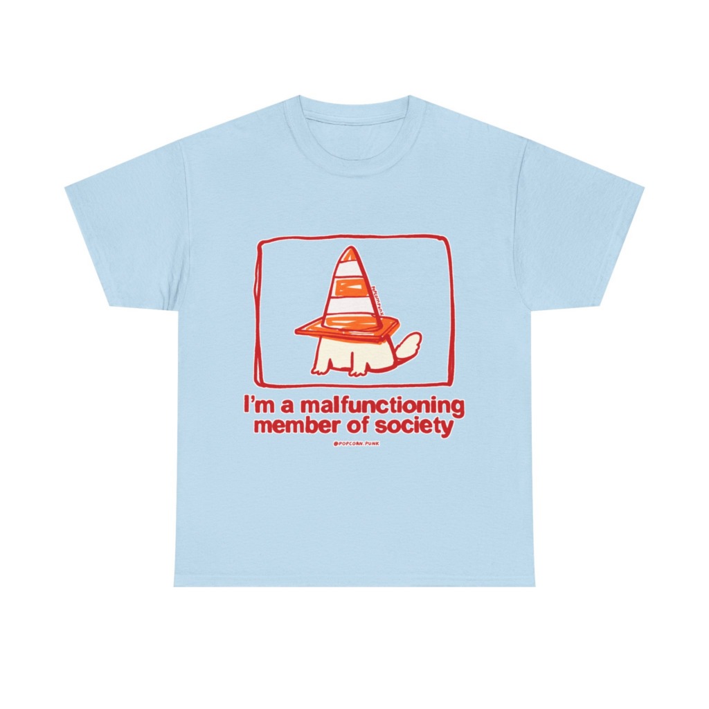 White 'Malfunctioning Member' Dog Graphic T-Shirt
