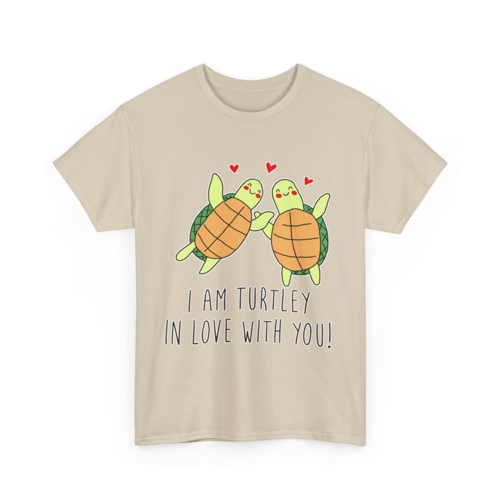 White T-Shirt: 'Turtley In Love' Cute Turtle Couple
