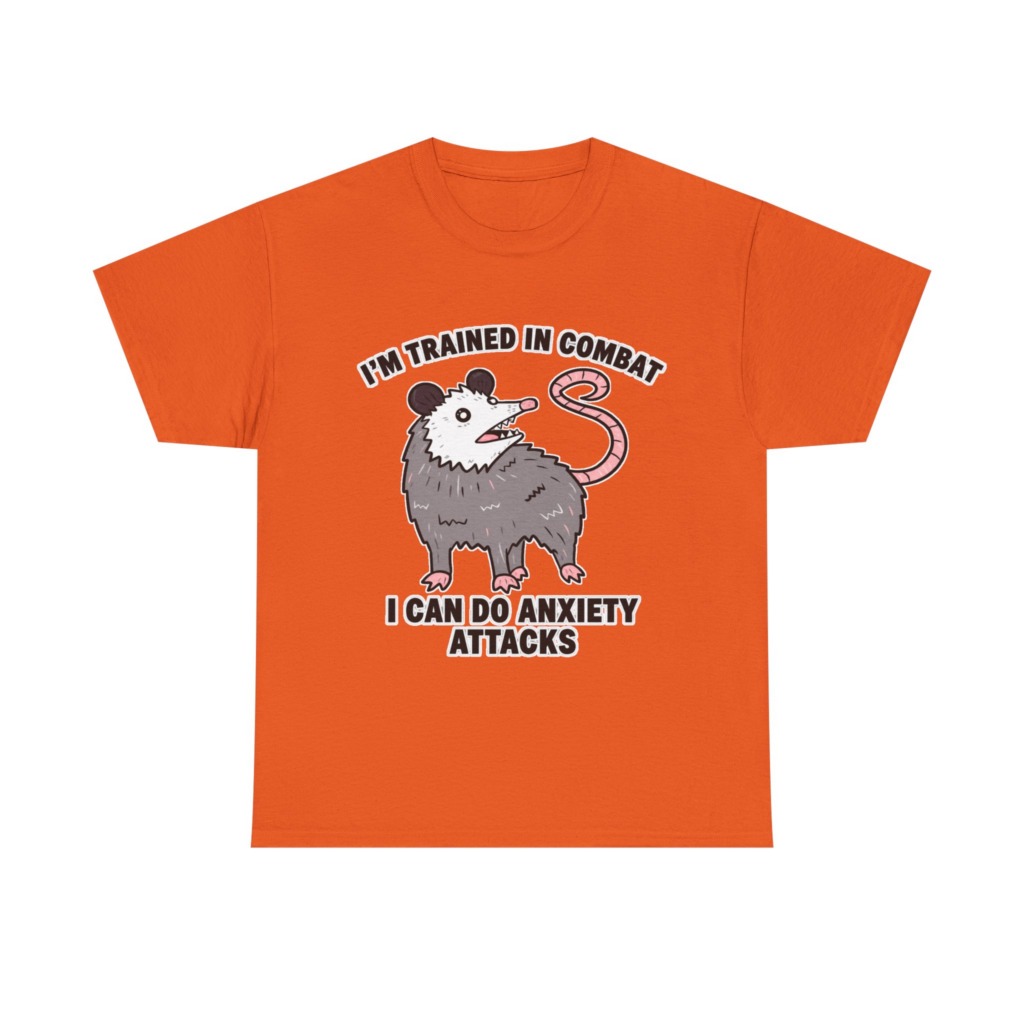 Opossum Combat Anxiety Attack Graphic T-Shirt