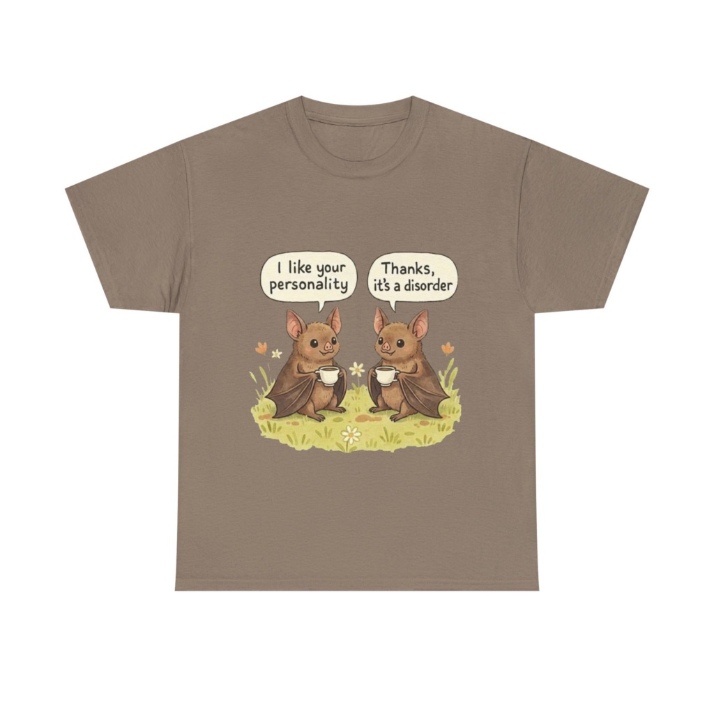 T-Shirt: Funny Bats Personality Disorder Coffee Dialogue