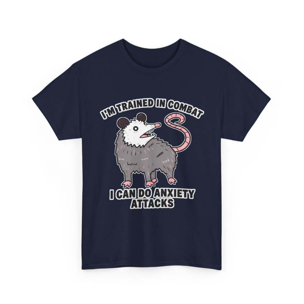 Opossum Combat Anxiety Attack Graphic T-Shirt