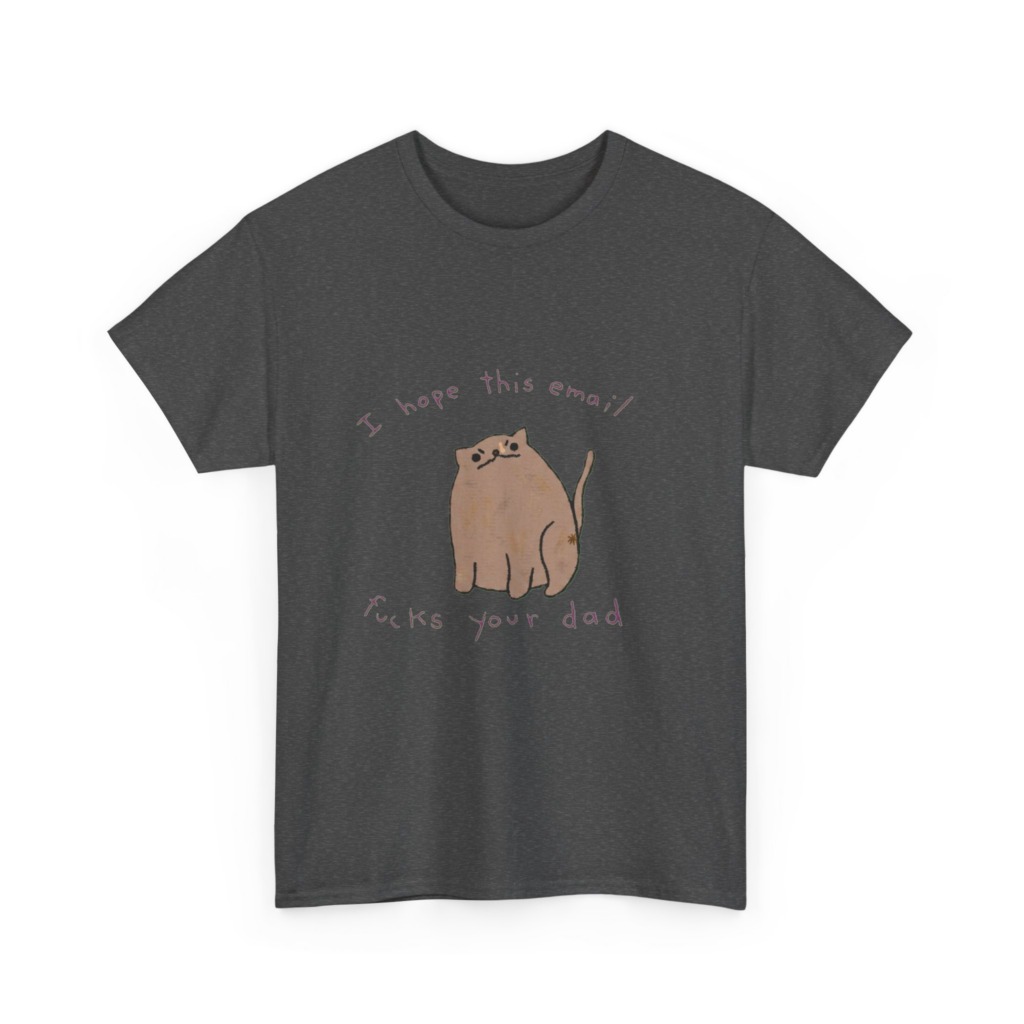 Graphic T-Shirt with Sarcastic Email Cat Design