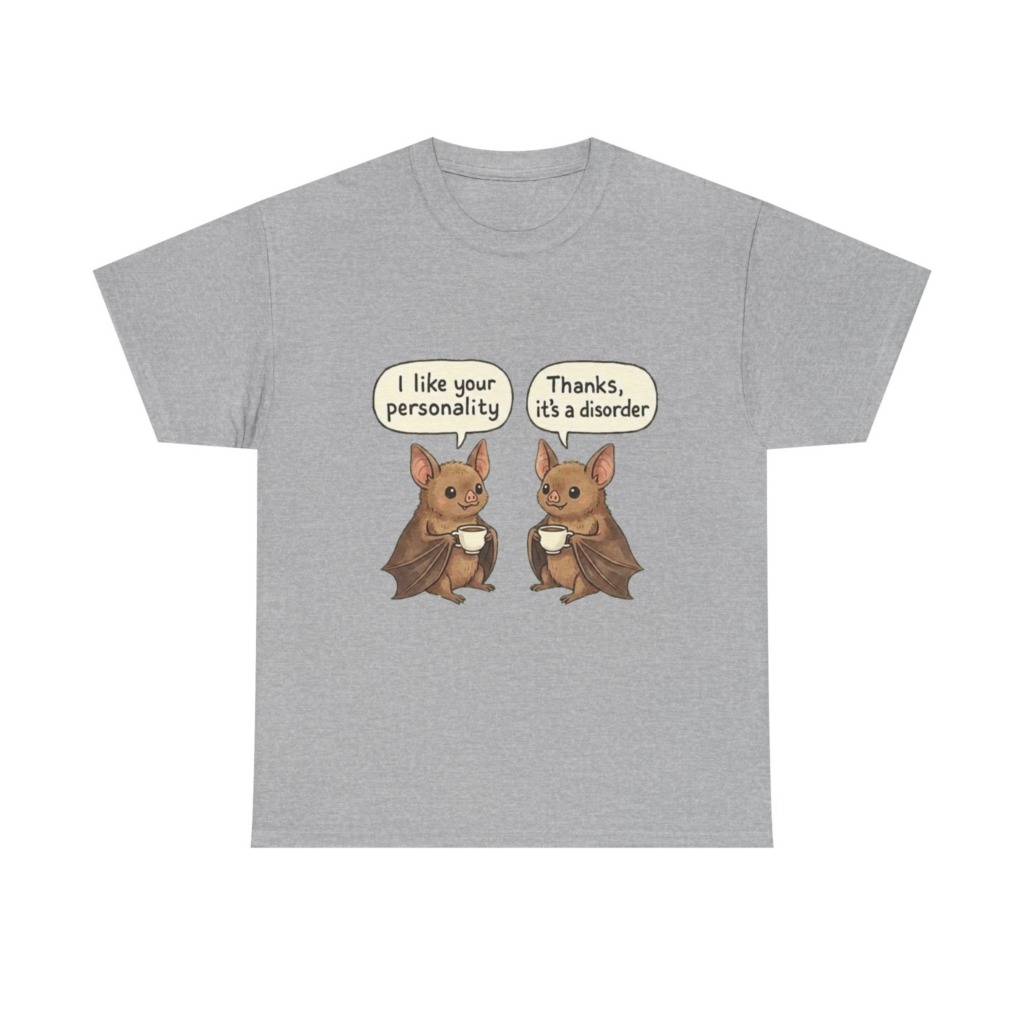 T-Shirt: Funny Bat Coffee Personality Disorder Graphic