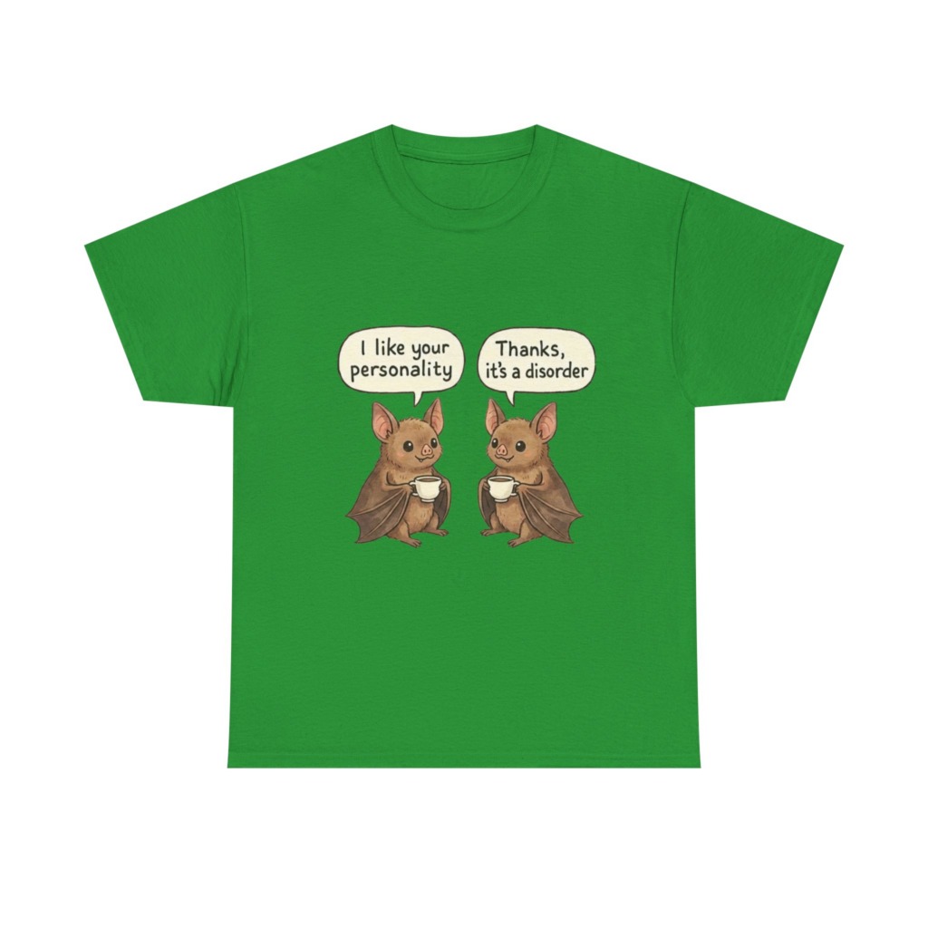 T-Shirt: Funny Bats Personality Disorder Coffee Quote