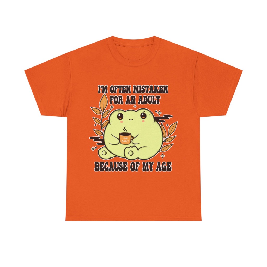 Graphic Tee: 'Mistaken for Adult, I'm Baby' Frog Design