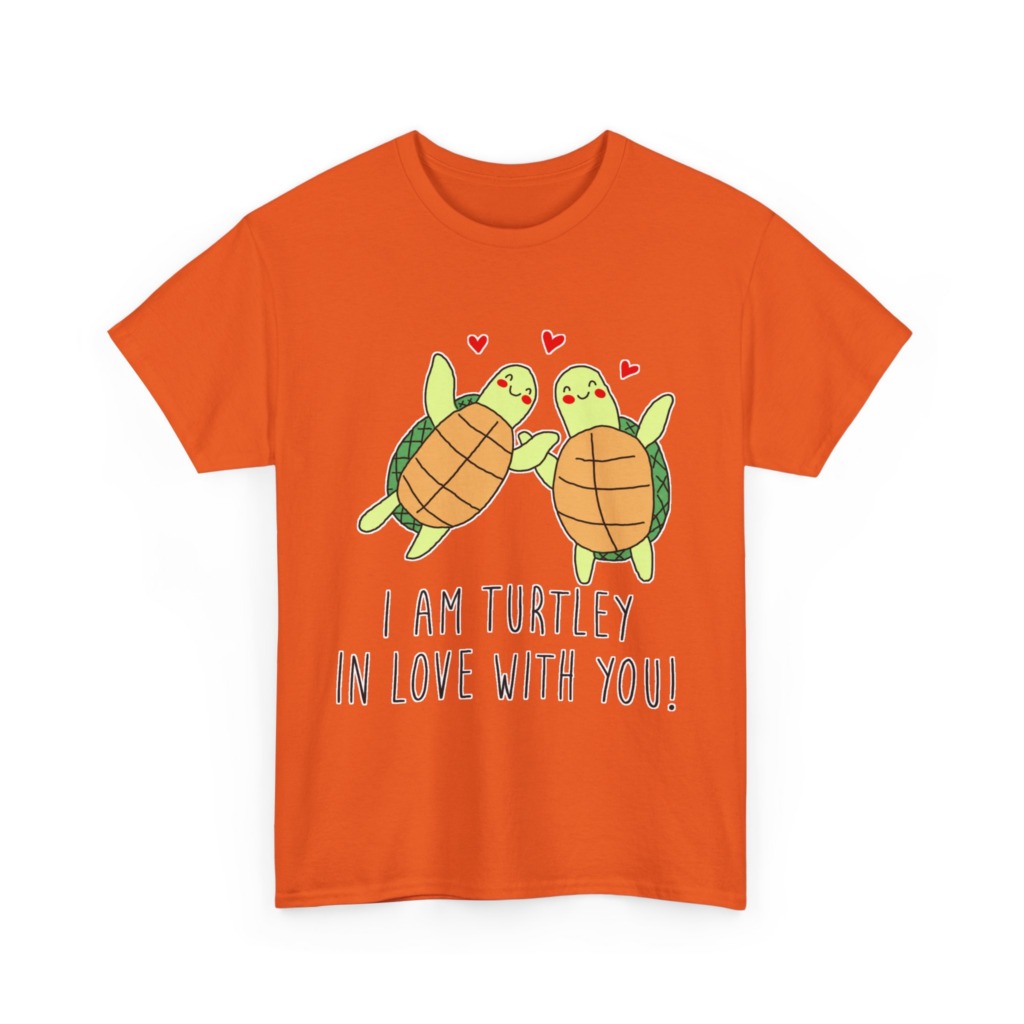 White T-Shirt: 'Turtley In Love' Cute Turtle Couple