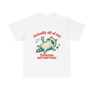Raccoon Coffee Nervous Systems Graphic T-Shirt