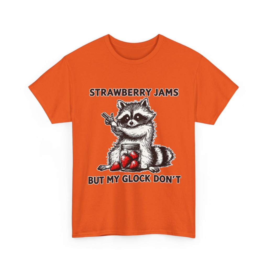 Raccoon 'Strawberry Jams But My Glock Don't' T-Shirt