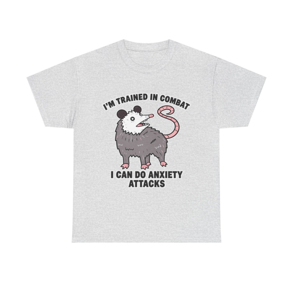 Opossum Combat Anxiety Attack Graphic T-Shirt
