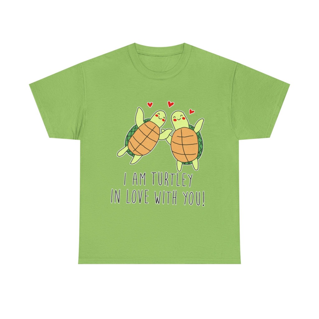 White T-Shirt: 'Turtley In Love' Cute Turtle Couple