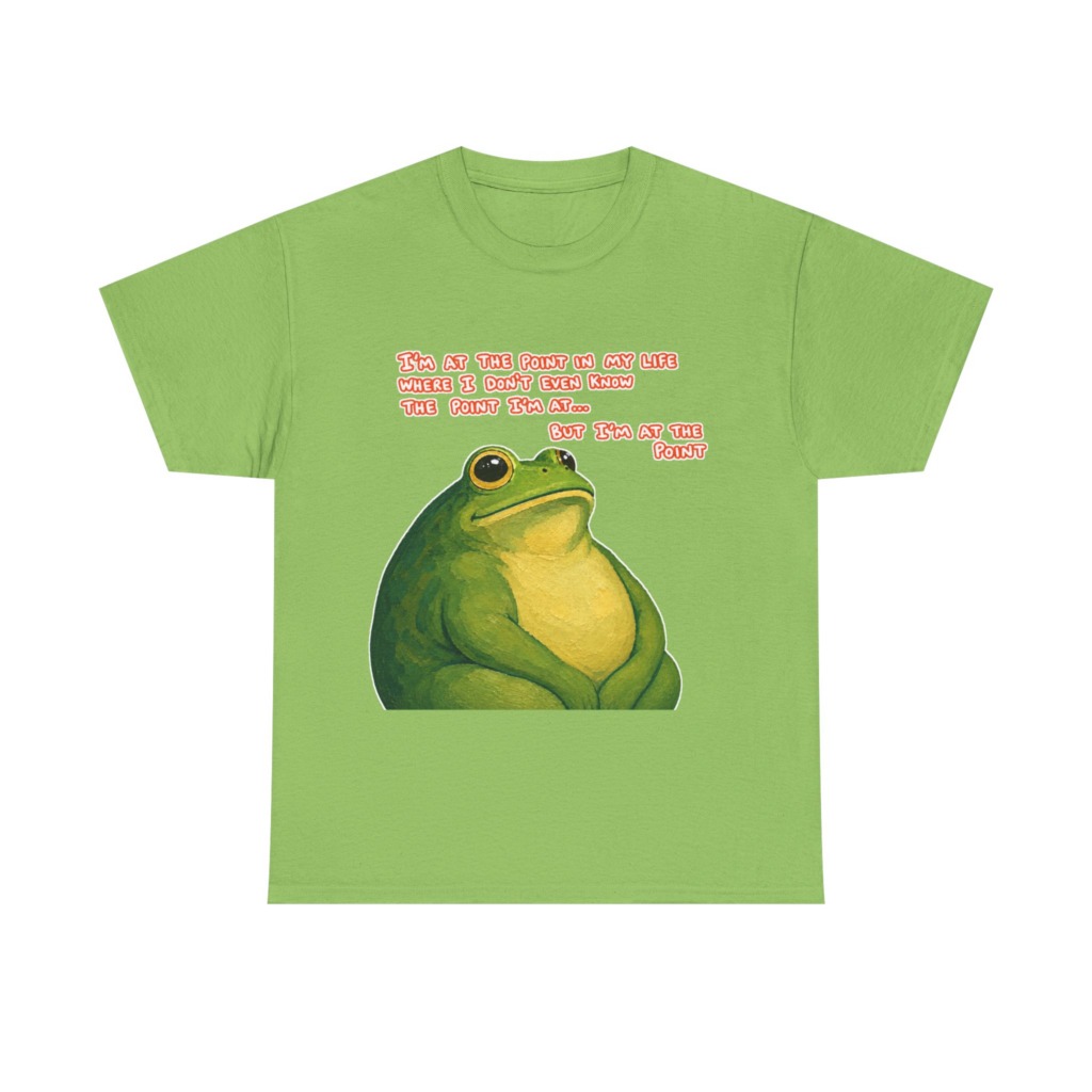 Graphic T-Shirt with Humorous 'I'm At The Point' Frog