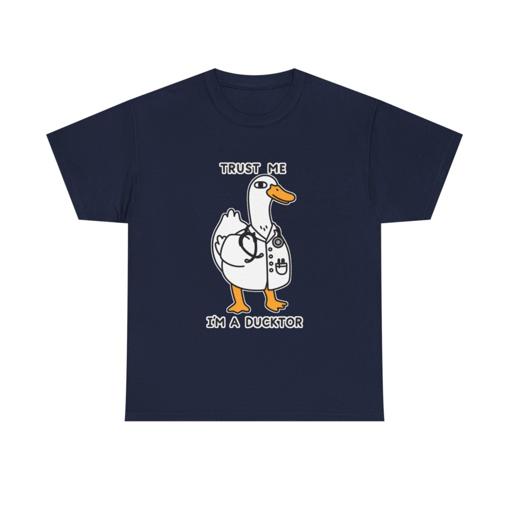 T-shirt with Doctor Duck 'Trust Me, I'm a Ducktor' Print