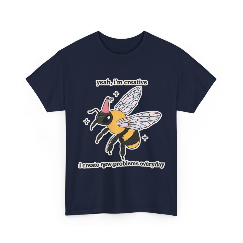 T-Shirt with Creative Party Bee Slogan Print