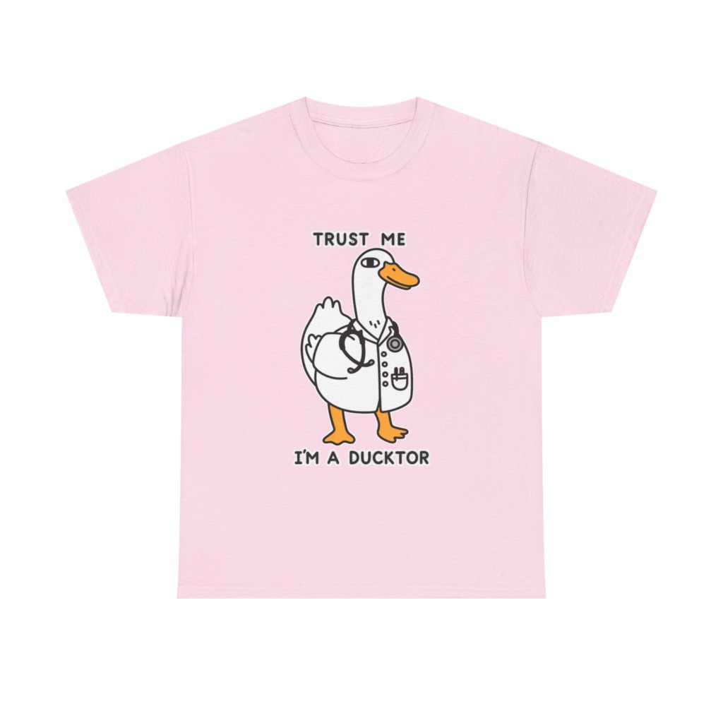T-shirt with Doctor Duck 'Trust Me, I'm a Ducktor' Print