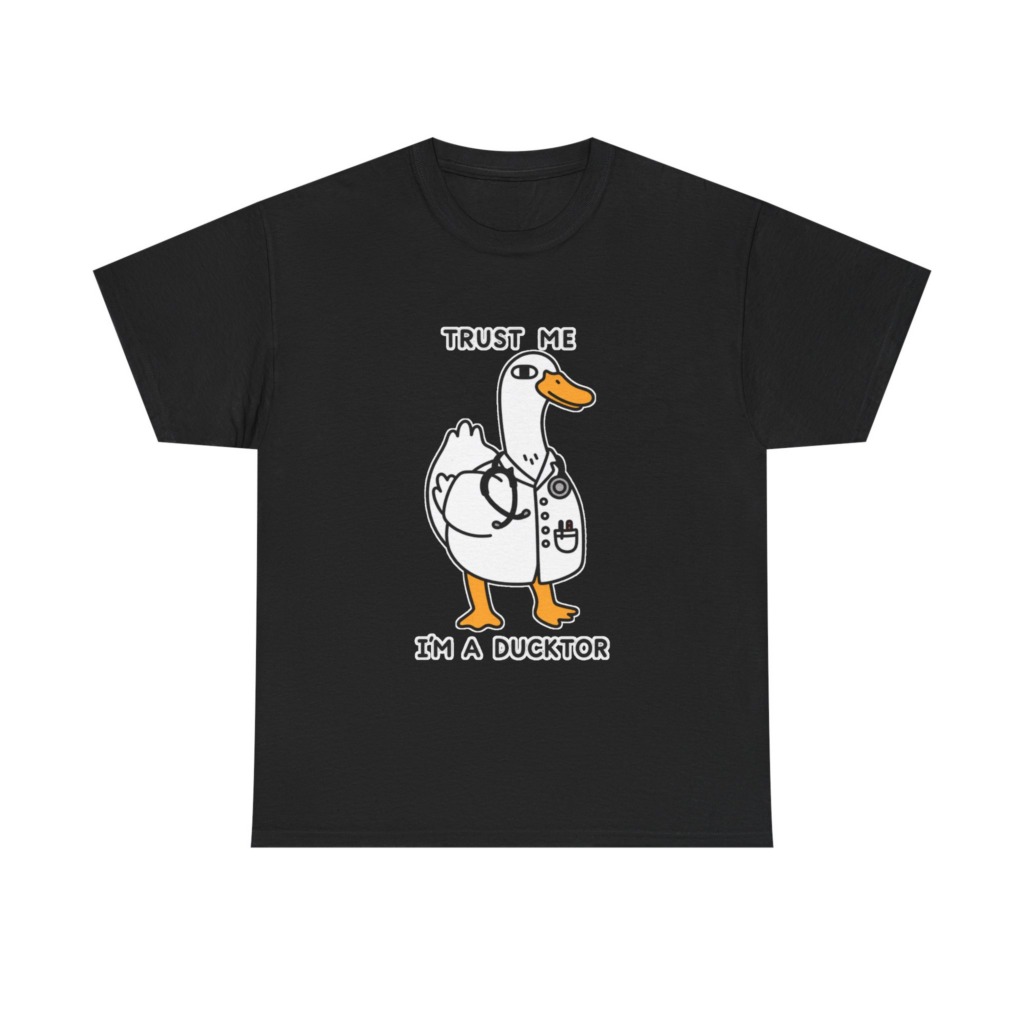 T-shirt with Doctor Duck 'Trust Me, I'm a Ducktor' Print