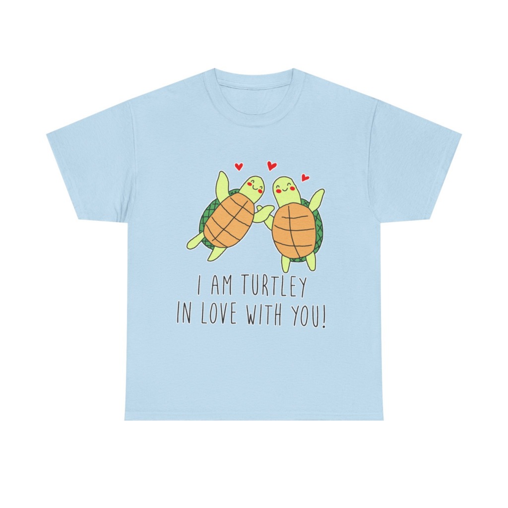 White T-Shirt: 'Turtley In Love' Cute Turtle Couple